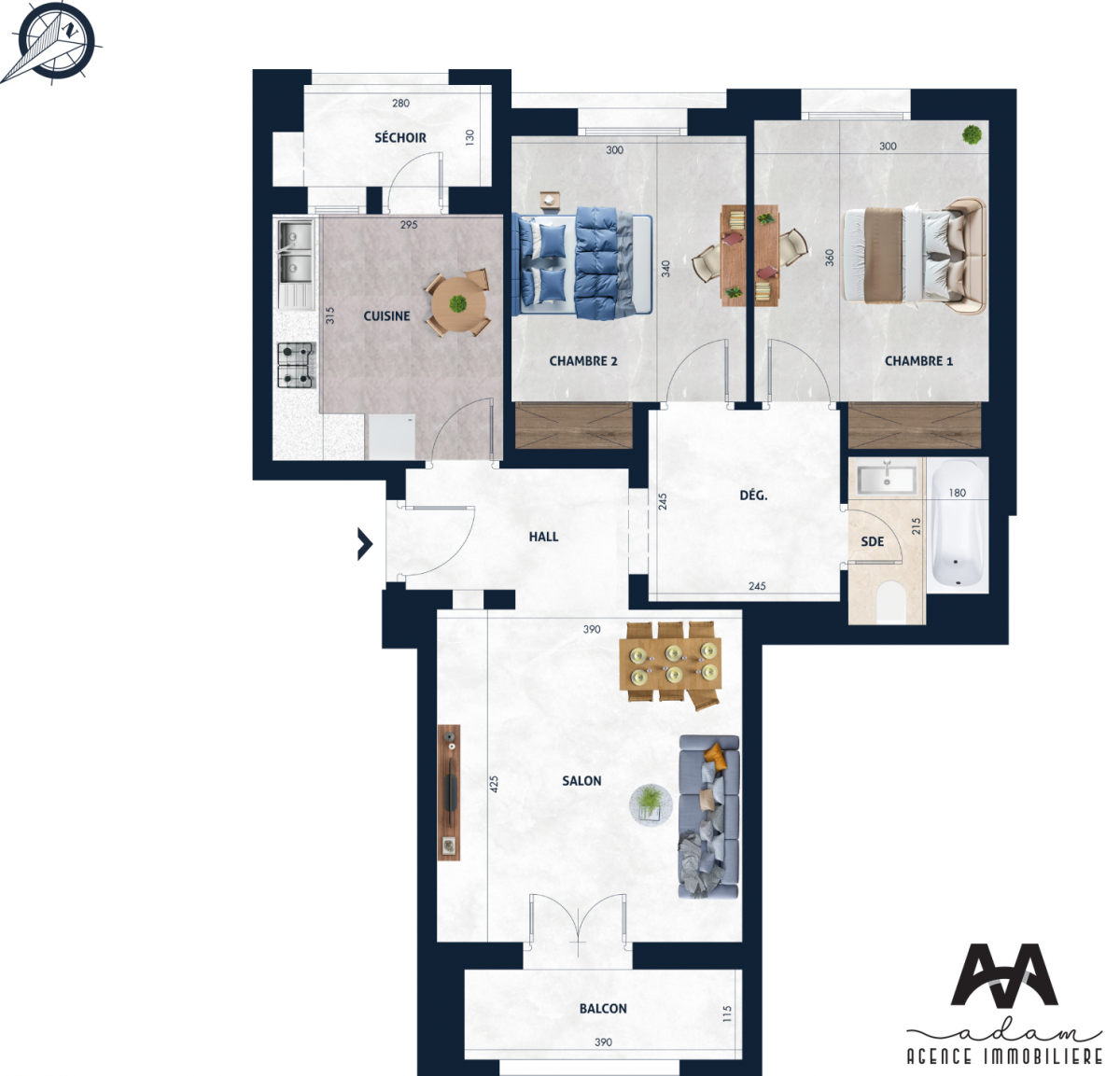 Appartement S+2 de 106m² à AFH² Mrezga, Nabeul