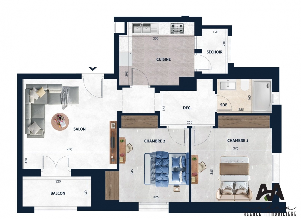 Appartement S+2 de 110m² à AFH² Mrezga, Nabeul