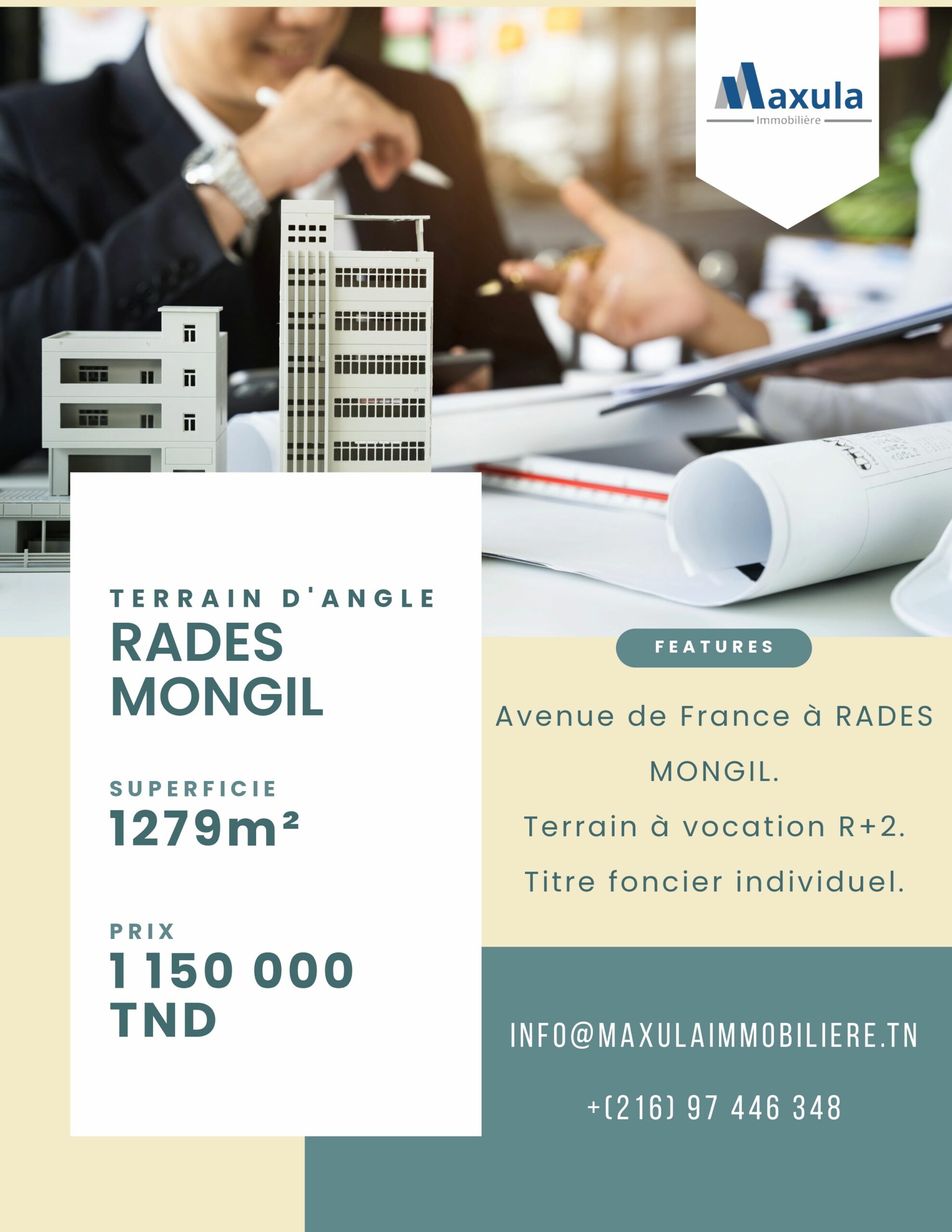Unique Investment Opportunity in Radès Mongil: Corner Plot on Avenue de France