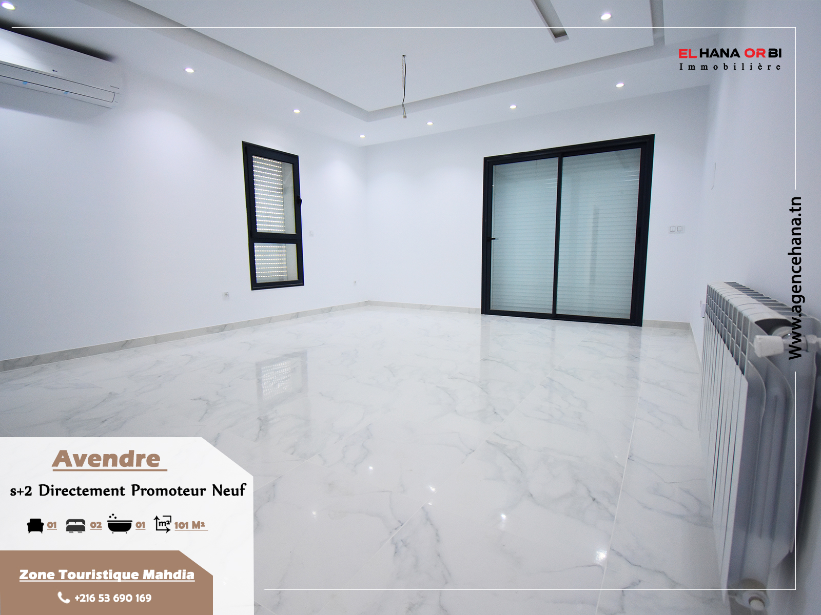 Luxury S+2 Apartment for Sale in Mahdia, Directly from the Developer