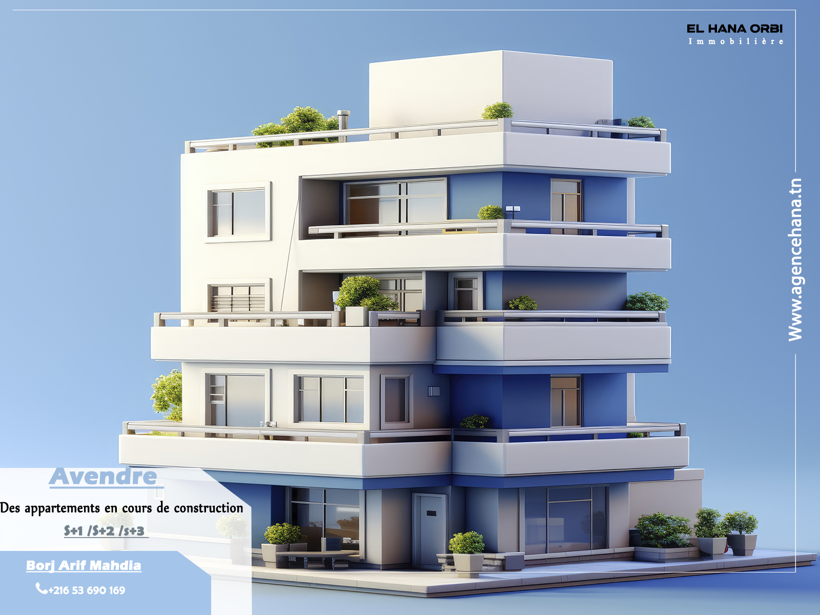 Affordable S+1 / S+2 / S+3 Apartments Under Construction in Mahdia