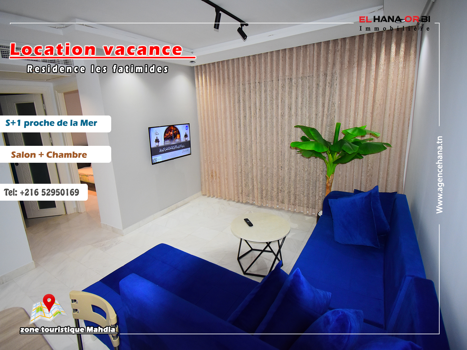 S+1 New Apartment in Rz Fatimides, Close to the Beach - Mahdia