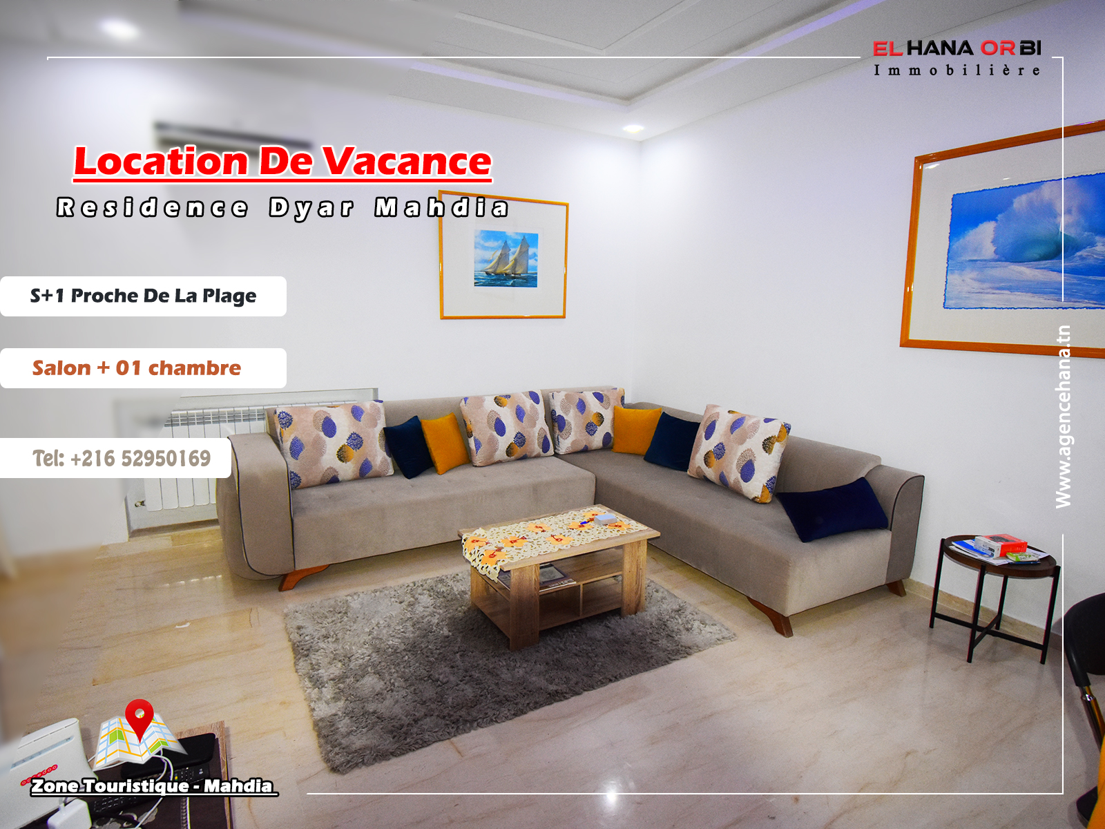 Ideal Vacation Getaway in Mahdia: S+1 Apartment in Dyar el Mahdia