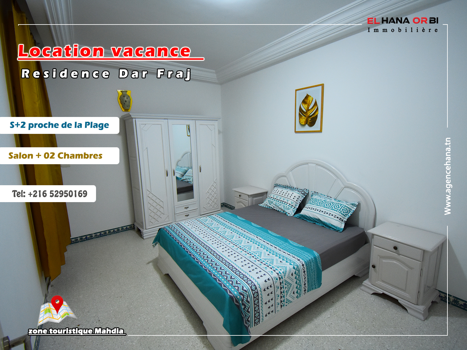 Your Ideal Summer Retreat in Mahdia: S+2 Apartment for Rent