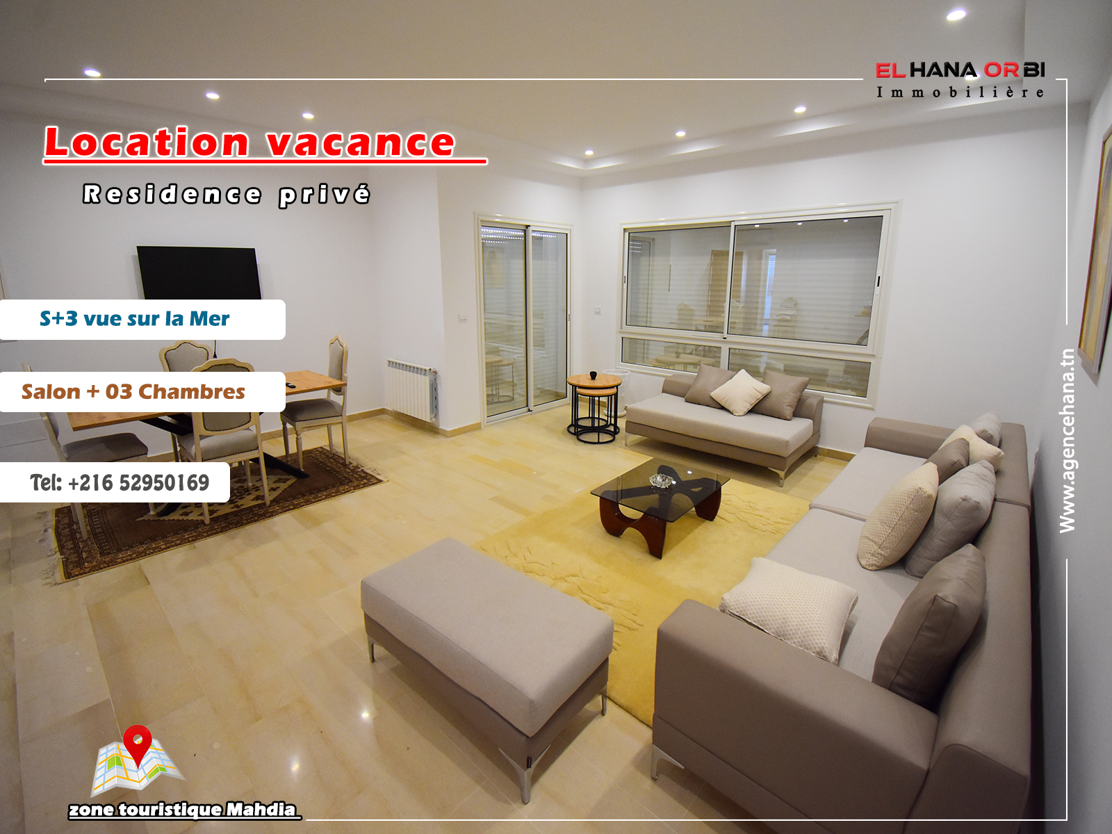 Brand New S+3 Apartment in Mahdia's Tourist Hub
