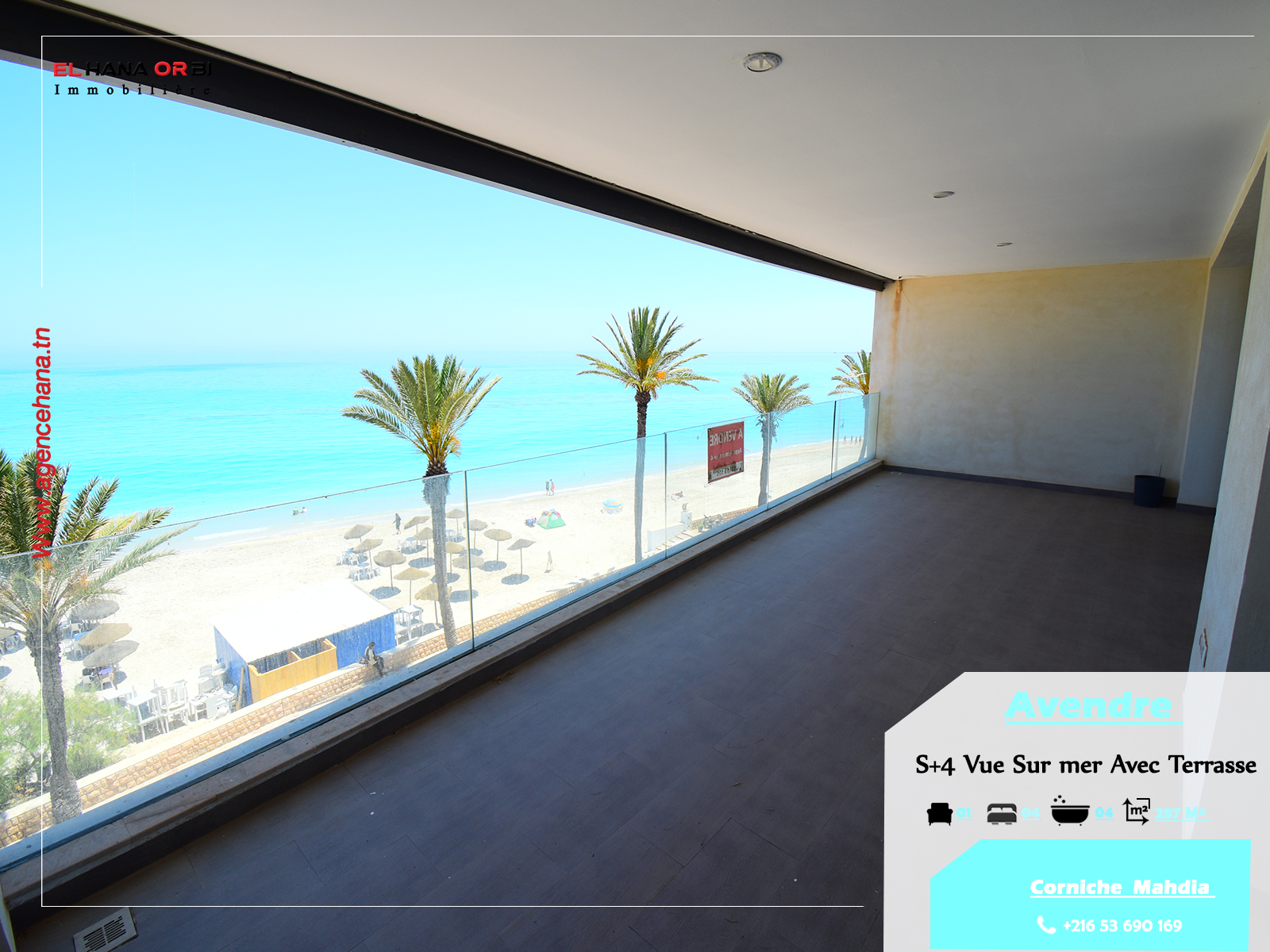 Luxury Beachfront Apartment with Breathtaking Sea Views in Mahdia