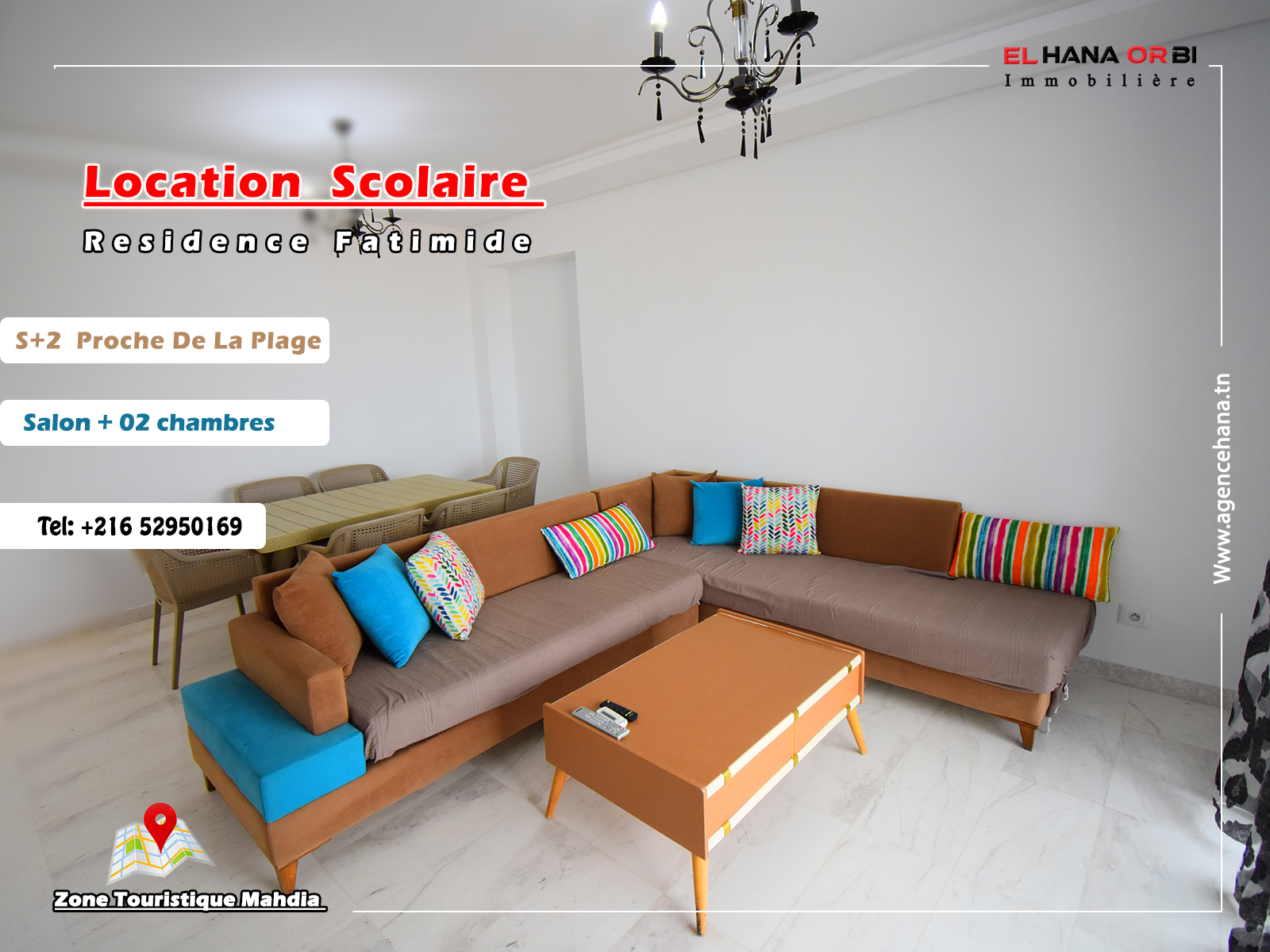 Luxury S+2 Apartment in Fatimides, Mahdia - Ideal for Academic Year