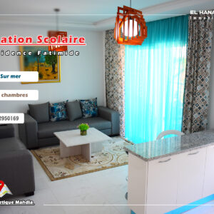 Appartement S+2 vue sur mer rz fatimides