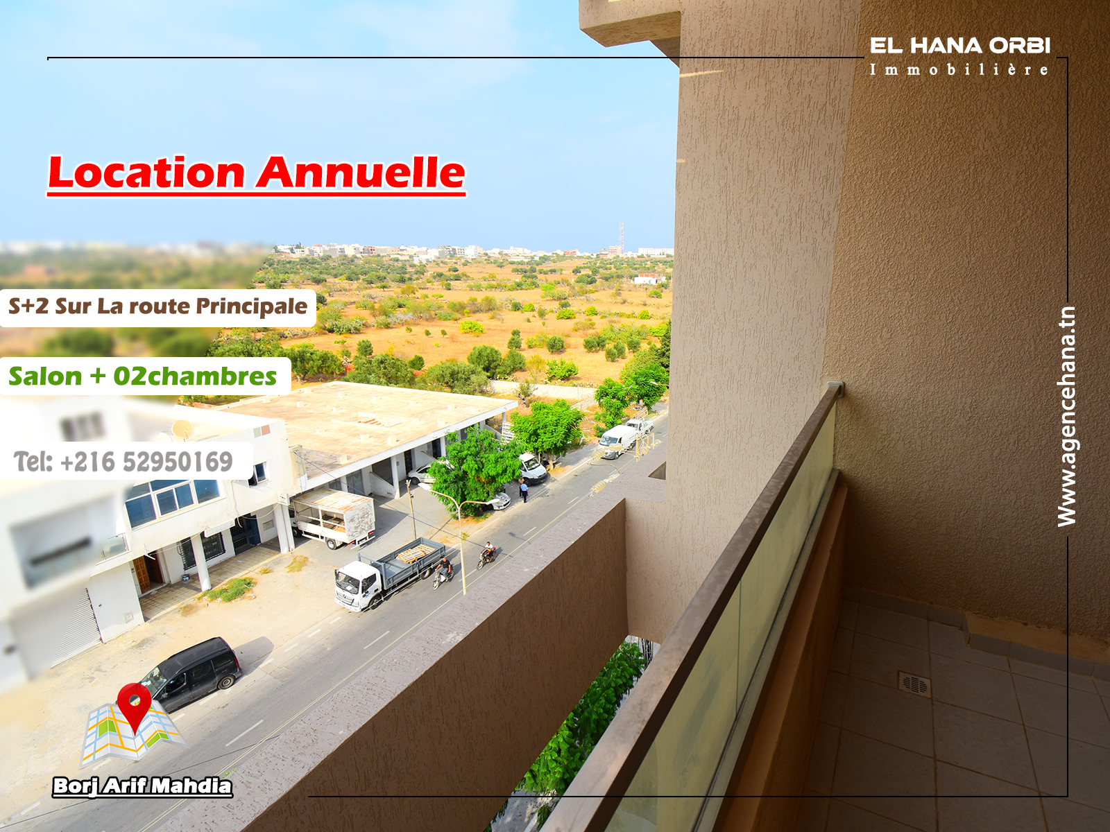 Charming S+2 Apartment on the Main Road in Borj Arif, Mahdia!