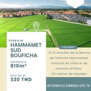 TERRAIN DE 810M² À BOUFICHA