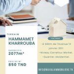 TERRAIN DE 2077M² À HAMMAMET KHARROUBA