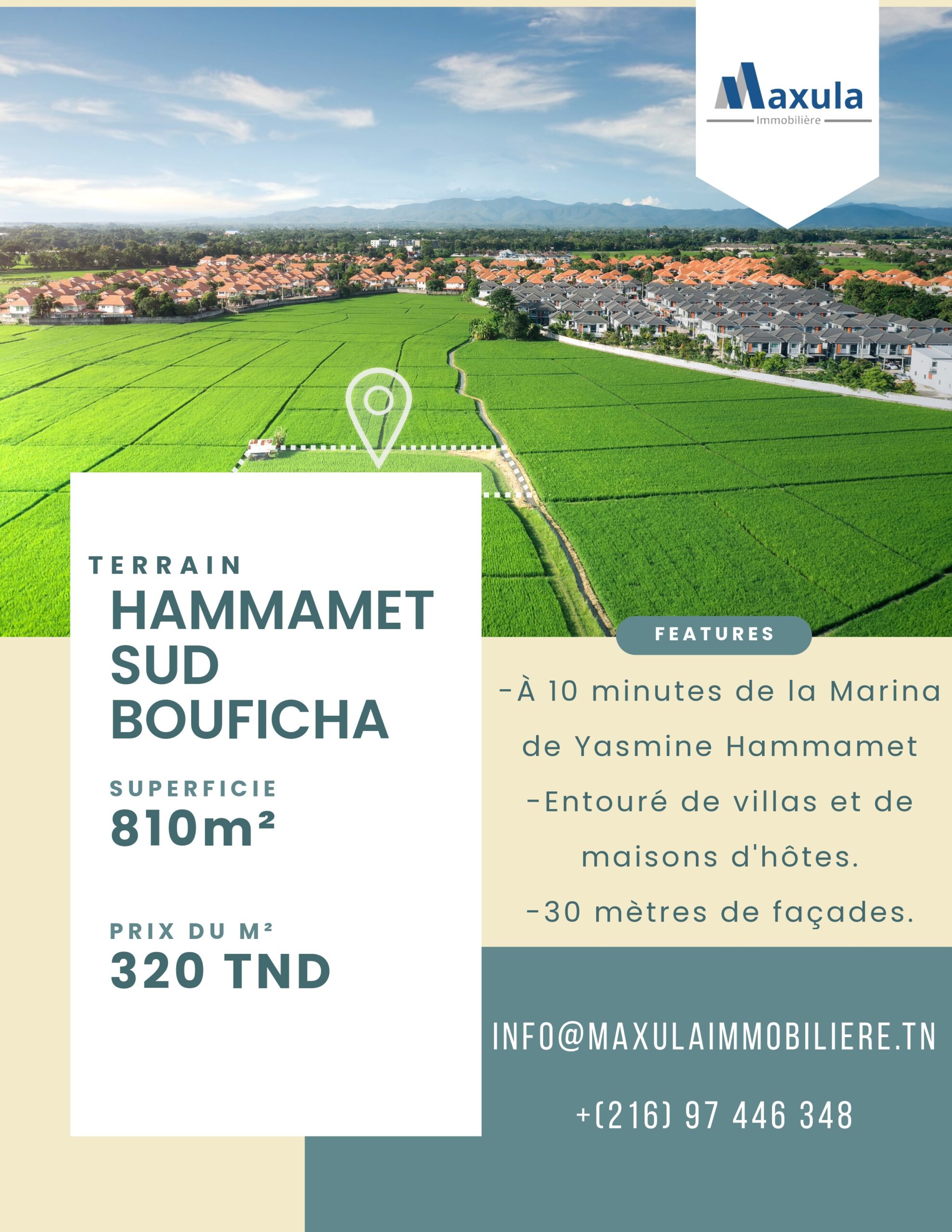 Dream Opportunity in Hammamet: 810m² Plot of Land in Bouficha