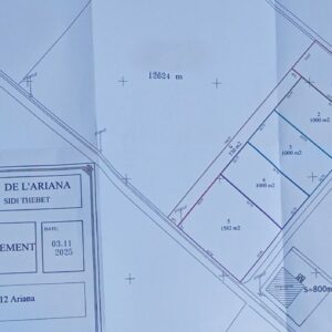 Lots de terrain de 1000m² situés à Sidi Thabet