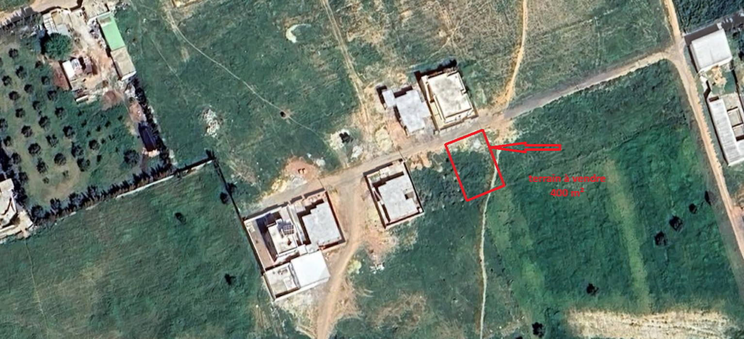 Terrain de 400 m² à Chebbaou OUED ELLIL