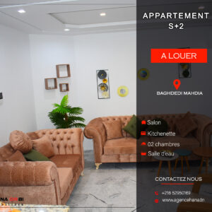 Appartement S+2 de Charme à Plage Baghdedi