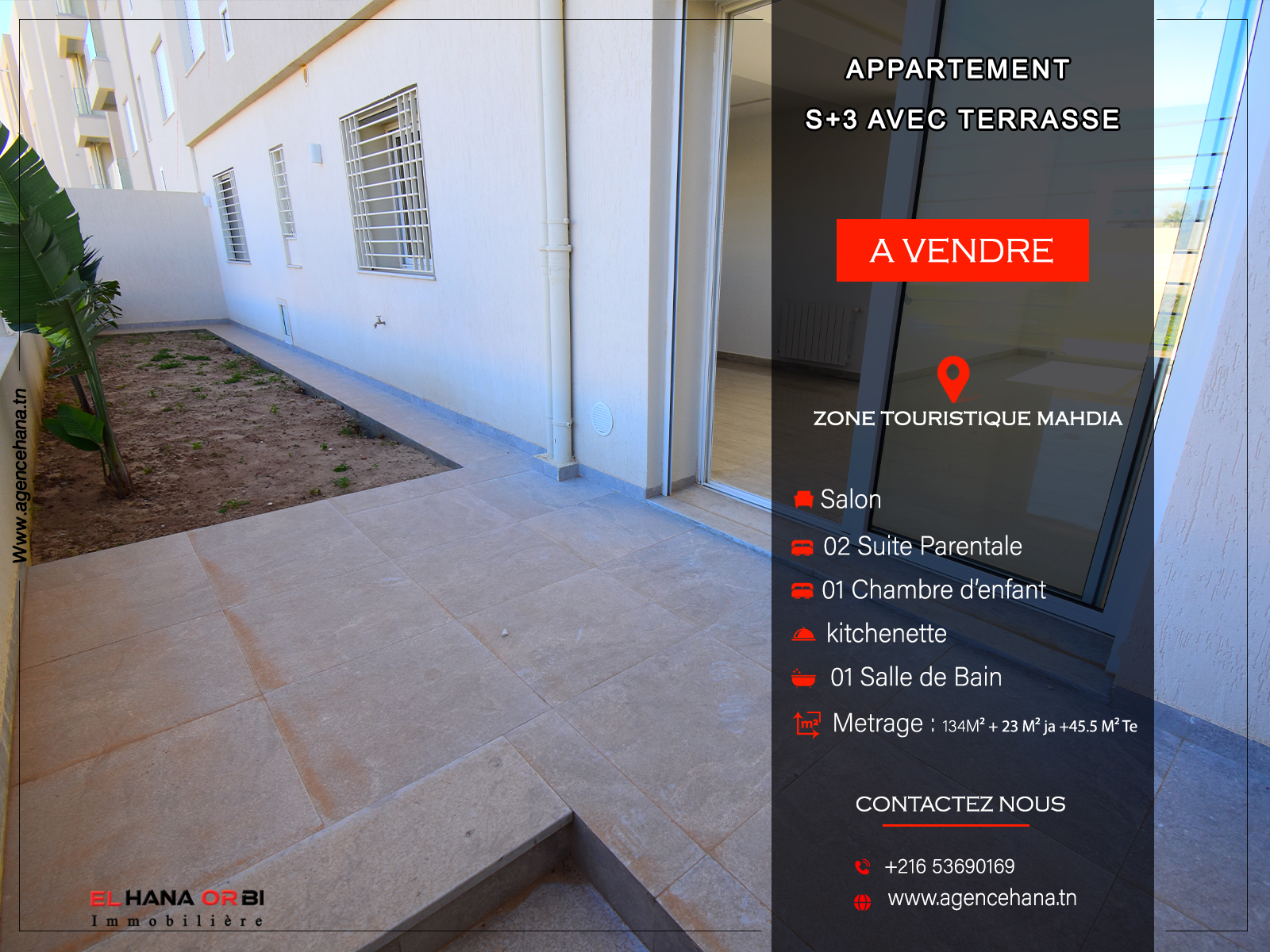 Bien S+3 directement promoteur avec piscine à Mahdia