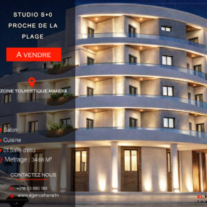 Nouveau projet sur plan, Appartement S+0 à Mahdia corniche