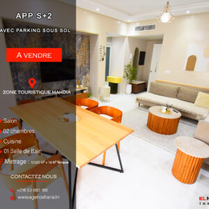 Appartement S+2 meublé avec parking à Mahdia