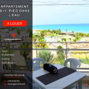 Appartement S+1 de charme rz azur proche de la plage et vue mer à corniche Mahdia