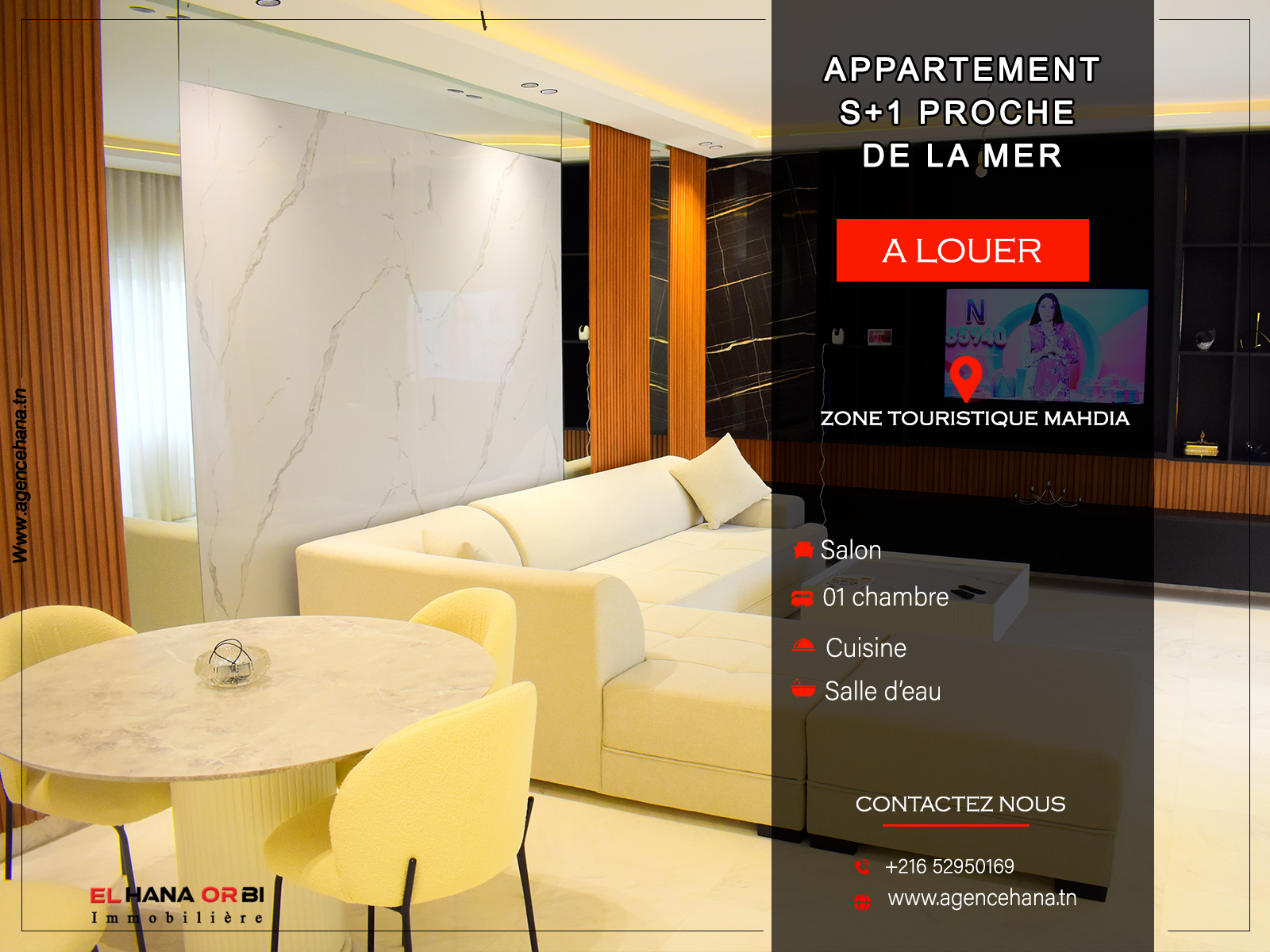 S+1 Neuf rz fatimides Proche De La Plage zone touristique Mahdia