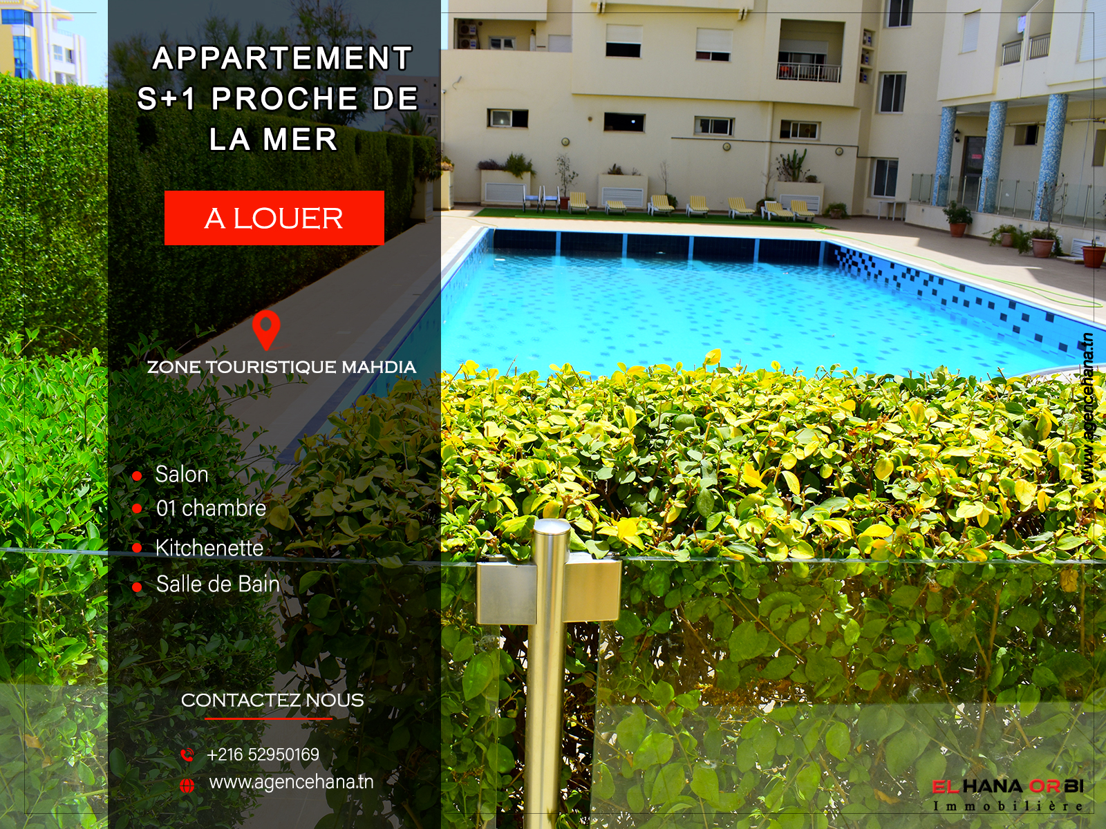 Appartement S+1 à Diar El Mahdia.