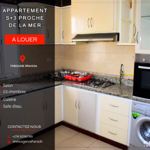 Appartement S+3 pour vacance d’étè à Mahdia