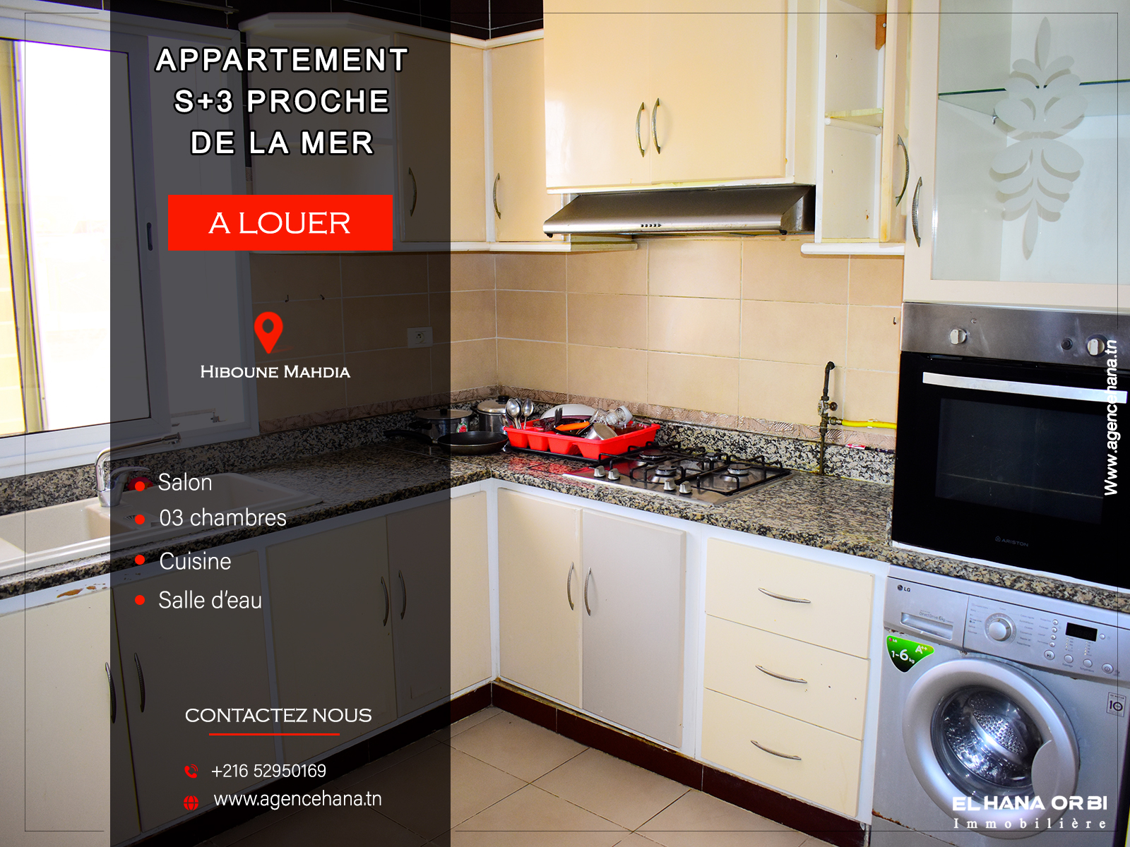 Appartement S+3 pour vacance d'étè à Mahdia