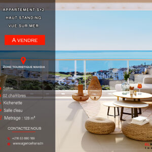 Appartement S+2 Vue sur mer à la Zone Touristique Mahdia