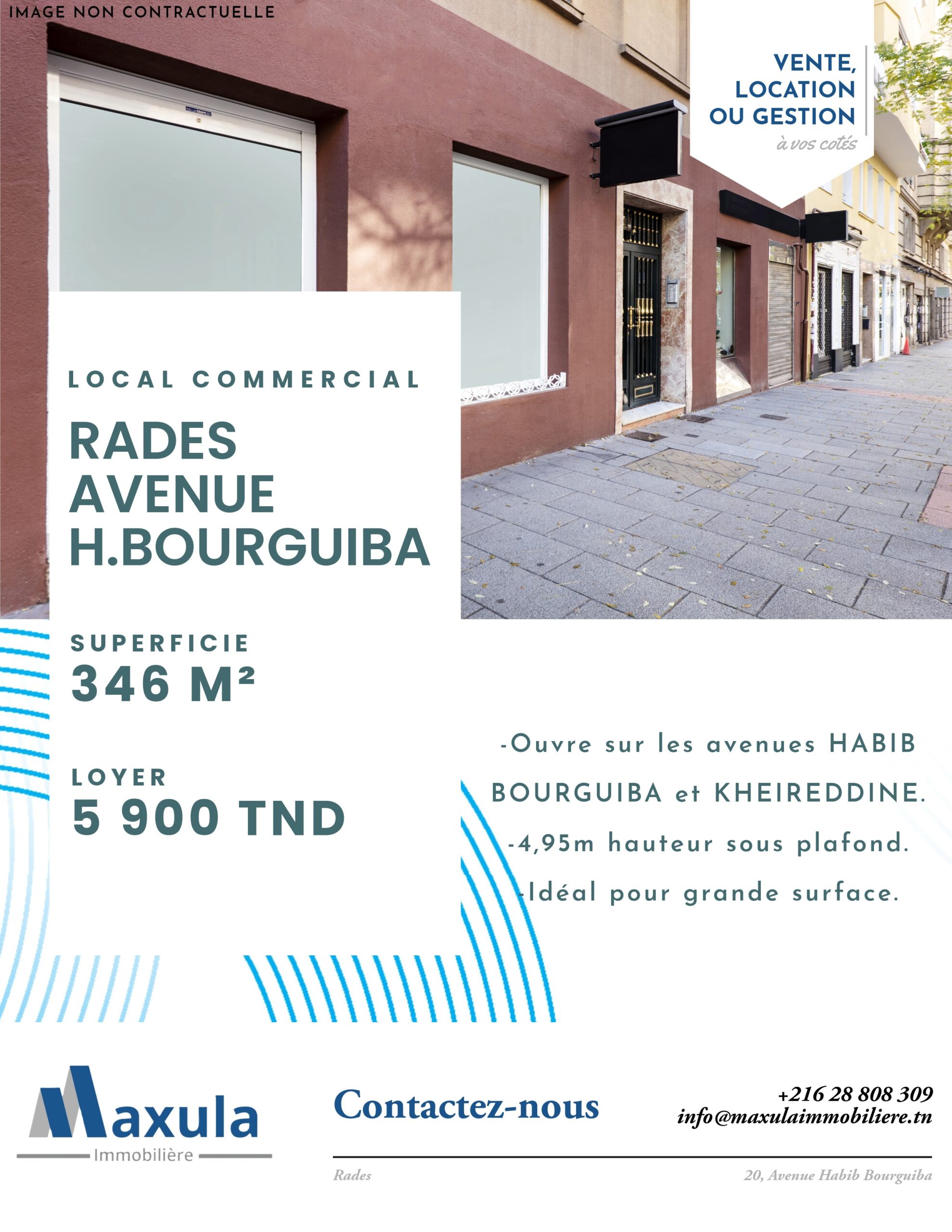 LOCAL COMMERCIAL DE 346 m² à RADES VILLE