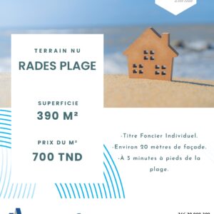TERRAIN NU TITRÉ à RADES PLAGE