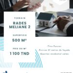 SUPERBE TERRAIN DE 500 m² à RADES MELIANE 2