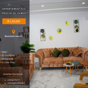 Appartement S+2 de Charme à Plage Baghdedi