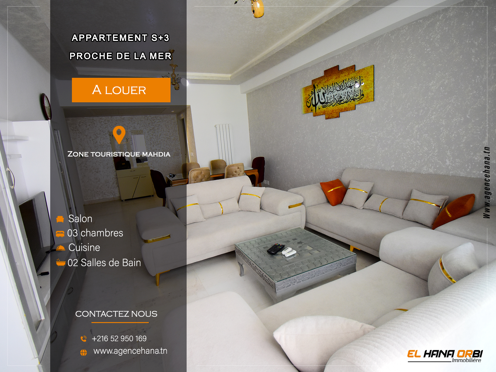 Appartement S+3 En pleine Zone Touristique