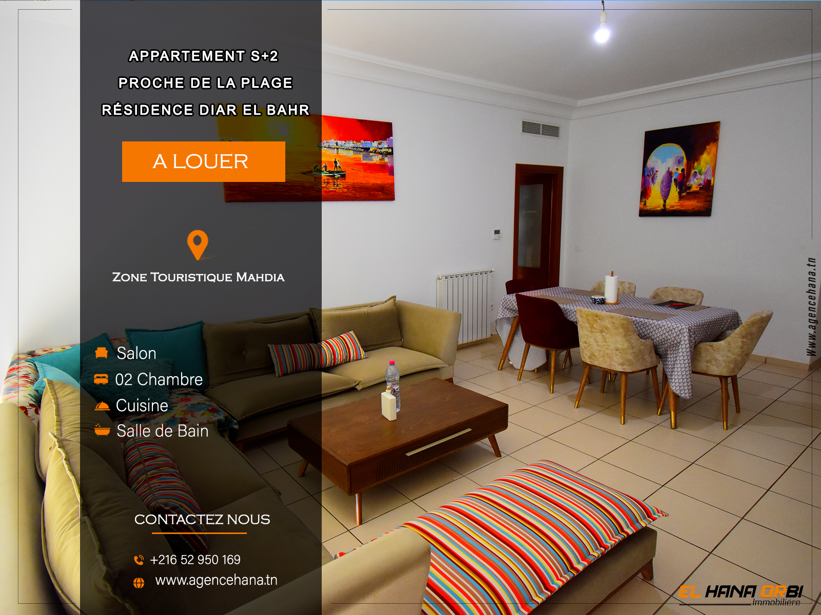 Appartement spacieux en plein zone touristique Mahdia