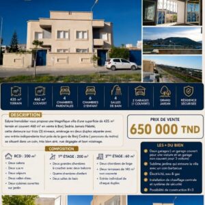 Magnifique villa à Borj Cedria