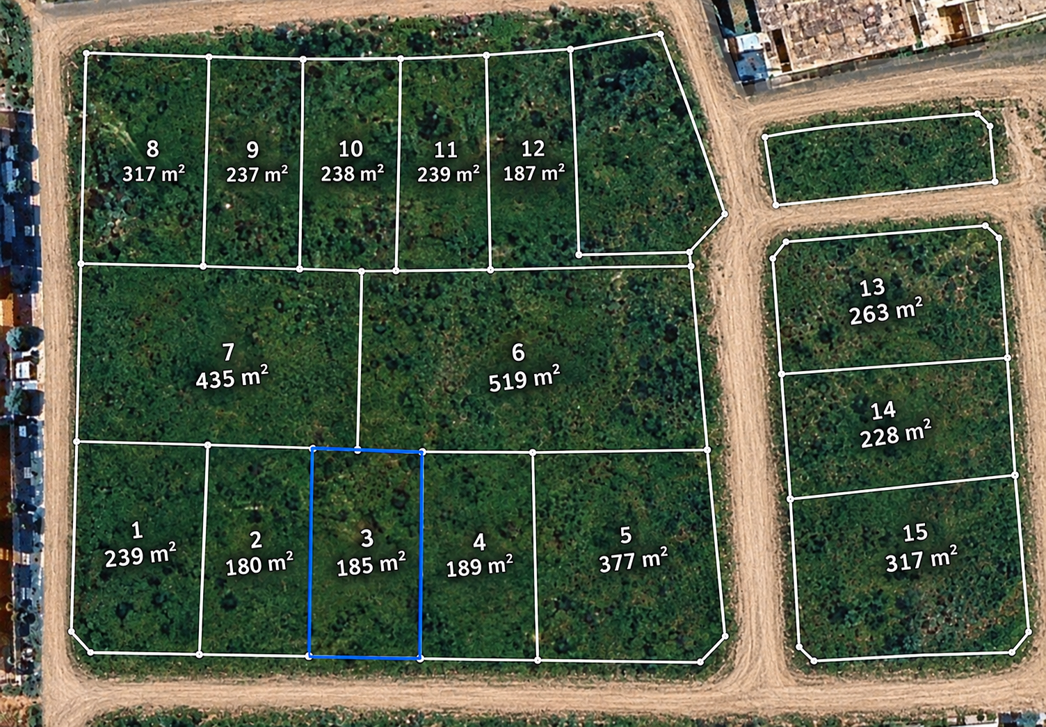 DES TERRAINS DE 180 À 500 m² à NABEUL