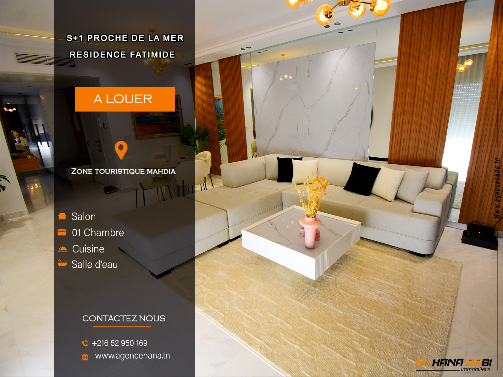 S+1 Neuf Proche De La Plage zone touristique Mahdia