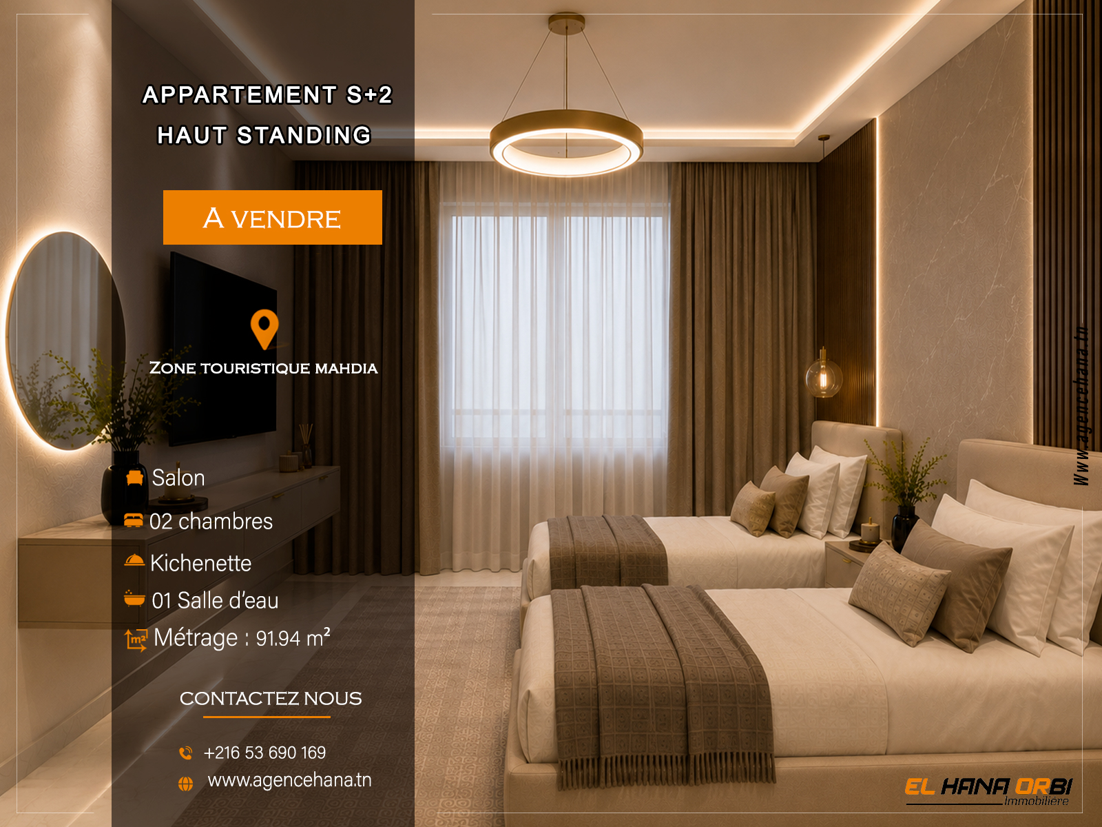S+2 haut standing — votre nouveau chez-vous à Mahdia, au cœur de la zone touristique