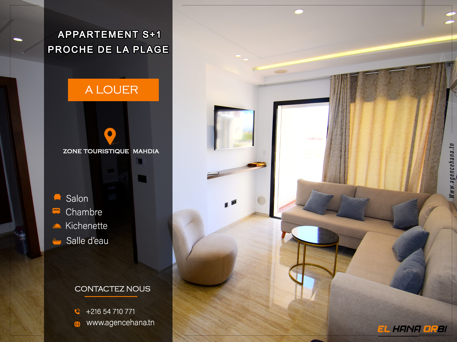 Appartement S+1 Proche de la plage